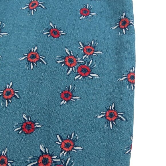 NESS Scotland Women's Teal Red Floral Bernice Pleat Skirt US14 - Picture 3 of 8